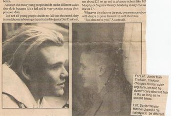 The Saginaw News, 1992. On the left is the one and only Forbisquis. Like most other media at the time, as far anything having to do with Punk Rock was concerned, the local press were only interested in exploiting violent reputations or talking about fashion and hair styles.
