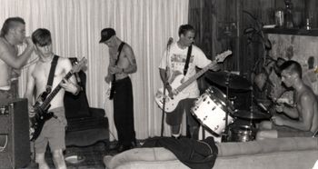 Band practice, July, 1991. #3 Photo by and courtesy of Ma Boyle.
