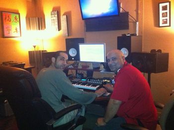 EB and NBA At the Burbank, CA studio working on the song: "Right Now"
