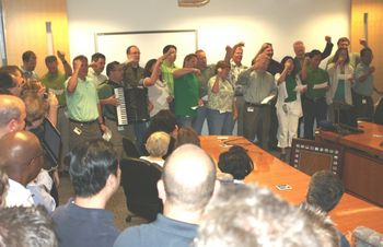 Bring your Accordion to work day, performing for the President of Delphi Corp. in Troy, MI
