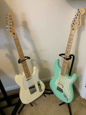 Major upgrade:  Fender American Strat HSS !  The trusty Tele still holds its place (2020)
