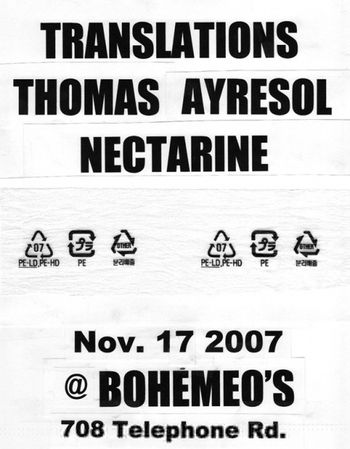 flyer for Bohemeo's 11 17 2007
