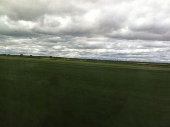 French countryside from TGV.
