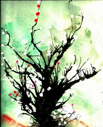 Art By 10 yr old David A M Couch 2014 A print Of Original Art! A Japanese Cherry Blossom Tree.

