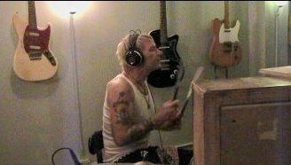 Thommie Price (of Joan Jett and the Blackhearts) recording with Greg Allen, Johnny Rao and Chicago Vin Earnshaw
