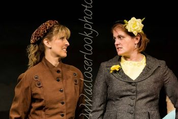 Kristen as Henrietta the Hen in HONK! 2014 OHMPAA production of HONK! (with Corrine Turner as Maureen)
