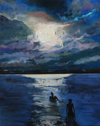 Swimming by the Light of the Moon    16” X 20”    2021      $1600.00
