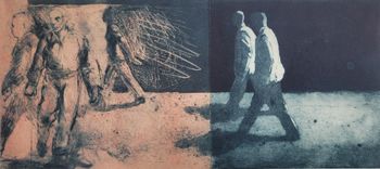 Ghosts in the Crowd Etching with drypoint & chine colle A/P $400.00 unframed
