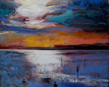 Blinded by the Sun Shining on the Sea   40” X 50” Oil on birch panel   2021  UNB Art Centre Permanent Collection
