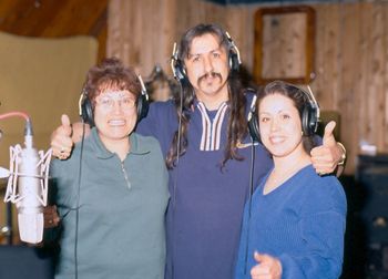 Peggy__Ray_and_Denise Peggy Vermette, Ray Villebrun & Denise Lanceley, in for the recording od Red Blaze, Memories and Daydreams
