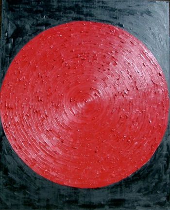 Textured Red Circle 4' x 5', oil on canvas, 2006, $2,500
