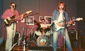 All Night Mike and The Bedrockers 1980s. Me on drums, Mike Myers gtr, Dave Curtis bass
