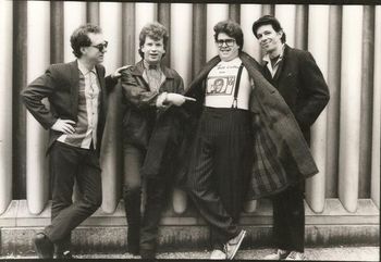 Floor Models nyc circa'80's...L to R-Andy PAsternak RIP, Gerry Devine, Glen Robert Allen, Moi
