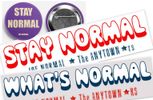 STAY NORMAL Package - Button + 2 Large Bumper Stickers