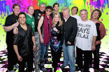 Totally 80's Band - L to R Mike Krietzer (Sax), Gabe Jacobs (Vocals), Pat Thorn (Trumpet), Paul Diethelm (Guitar), Jim Peterik (Vocals), Tom Bard (Keyboards), Pamela McNeill (Vocals), Greg Armstrong (Keyboards), Jay O'Donnell (Drums), Billy Scherer (Vocals), Mike Zeleny (Bass)
