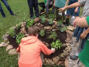 Herb spiral build: planting the spiral
