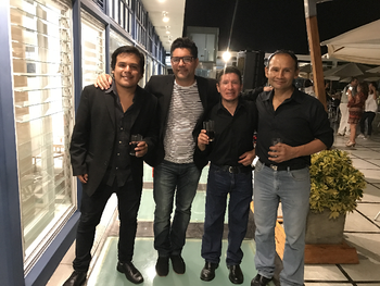 Saul Lopez Music images con los musicos de la banda Blue Jeans que me acompanaron. Club Regatas, Lima, Peru 2017
