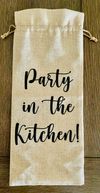 Party in the Kitchen! Burlap Wine Bottle Bag