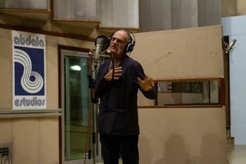 Abdala Studios Recording vocals at 3:30am in Havana for Cilla Sin Embargo
