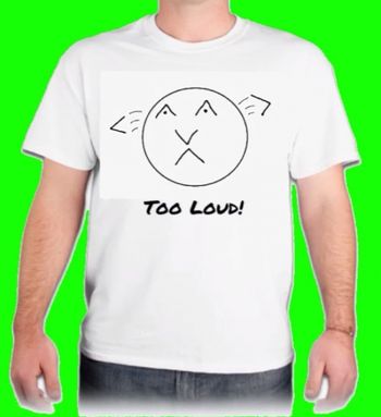 Too Loud T-shirt Mock of Mr. Too Loud on a shirt
