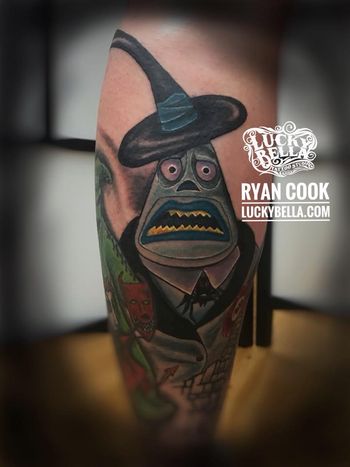Mr. Oogie Boogie/Nightmare Before Christmas Tattoo by Ryan Cook at Lucky Bella Tattoos in North Little Rock
