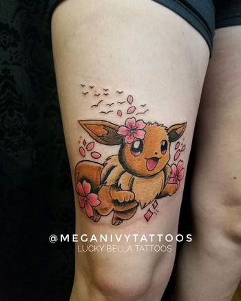 Eevee Tattoo by Megan Ivy at Lucky Bella Tattoos in North Little Rock, AR
