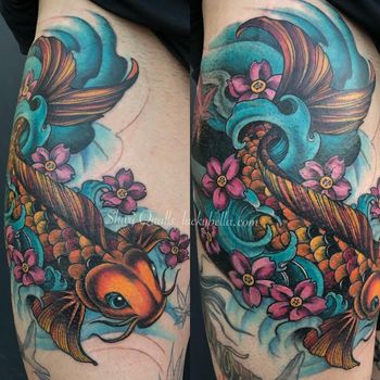 Koi Fish Rework Tattoo
