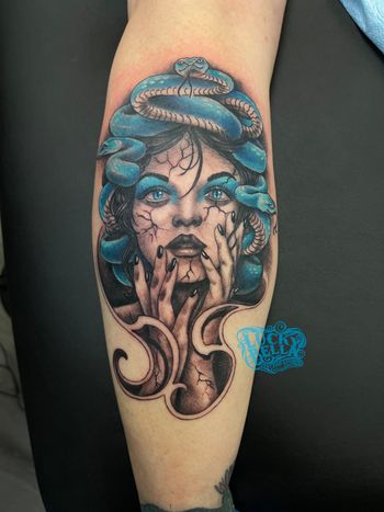 Medusa tattoo by Howard Neal
