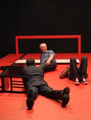 Jeff Davis, Colin Mochrie & Wayne Brady playing Sideways Scene On the set of Whose Line is it Anyway

