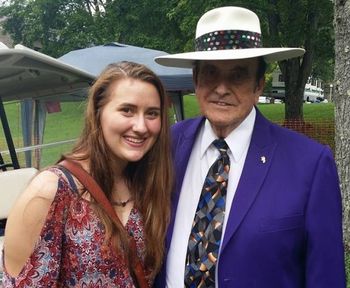 Samantha with the famous Bobby Osborne I was so lucky to get to meet this legend in bluegrass and get a picture taken with him.   I also had the pleasure of getting to know his band.
