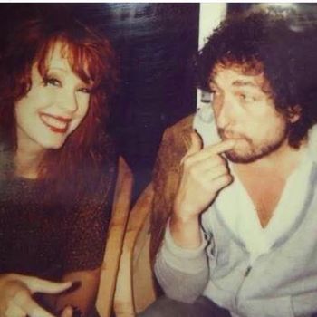 Pig recording artist Pamela Des Barres with Bob Dylan.
