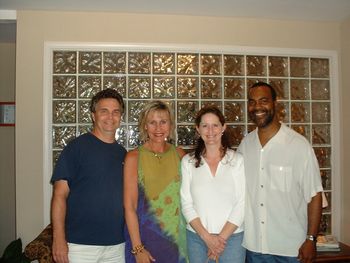 Mike Gleason, Cheryl Rogers, Felicia Sorensen, Fred Sawyers Recording vocals for the Awake to the Day CD at 12 Oaks Recording Studios
