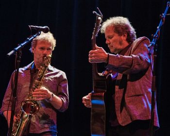 Randall Bramblett and Tommy T. at Grand opening Mars Theater Springfield, Ga., April 23, 2014. The first time anyone had entertained on that stage in 57 years! Photo courtesy Bill Thames
