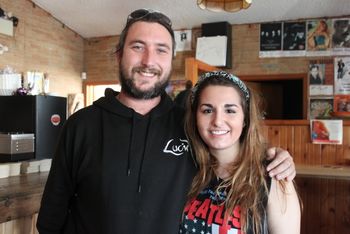 Always meeting awesome musicians along the way. Chanelle with Oliver Ducie of the band Lucid from The Isle of Wight, U.K.. *May 11, 2014 - Lavigne Tavern, Lavigne, Ontario
