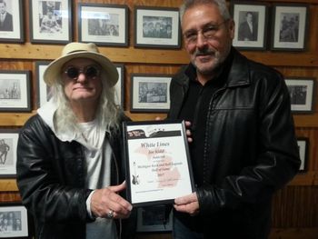 Joe Kidd with Michigan Rock & Roll Hall of Fame Certificate - 2017 Saginaw Michigan
