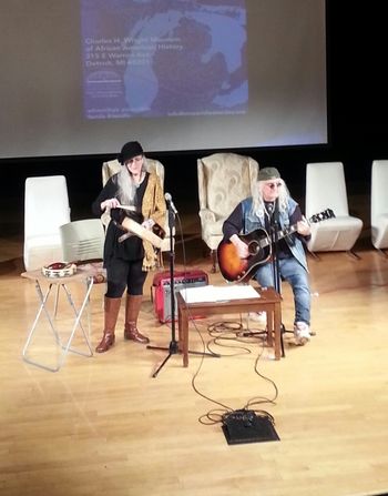 Joe Kidd & Sheila Burke on stage for World Water Day Concert @ Charles H Wright Museum of African Am
