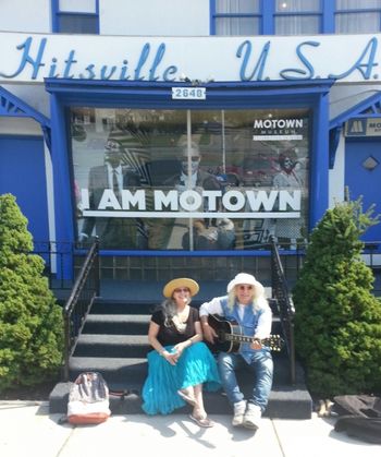 Joe Kidd & Sheila Burke on the steps of historic Motown Hitsville Studio Headquarters - Detroit Mich
