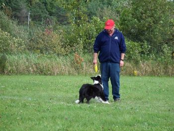 Twizz and Howard competing at a disc dog competition 2010
