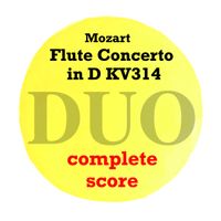 Flute Concerto in D KV314 SCORE COMPLETE SET
