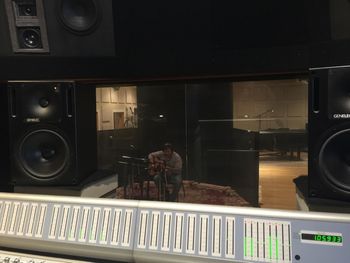 Brandon in the studio Brandon recording in the studio
