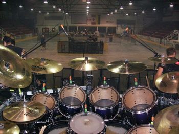 At_the_Filmore_My_job_done All set up and ready for the show at the Filmore. What a privilege it was to work with this great drummer Deadly Smedley!