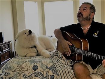 Singing with Boss Dog
