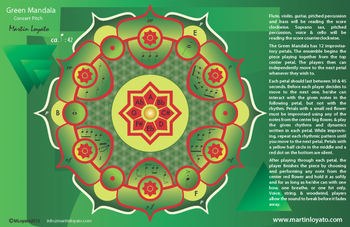 Green Mandala Postcard Music Score
