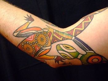 Aboriginal style goanna tattoo

