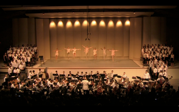 Conducting Orff's "Carmina Burana." Usdan Orchestra, Chorus and Dance Company, Monica Yunus, soprano. August, 2011. (Video capture from film by David Schaeffler.)
