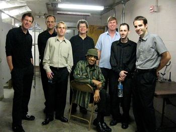 Sam Rivers backstage with his quartet and the Infinite Groove Orchestra
