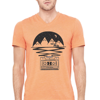 Orange Triblend V-Neck | The 14ers Mtn Tape | Unisex Shirt 