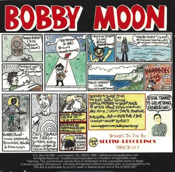 'Bobby Moon' Solo Album [Back Cover Artwork & Credits]
