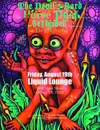 Show Poster - BeThisBell @ Liquid Lounge, Dallas, TX, Fri. Aug. 19th, 10pm
