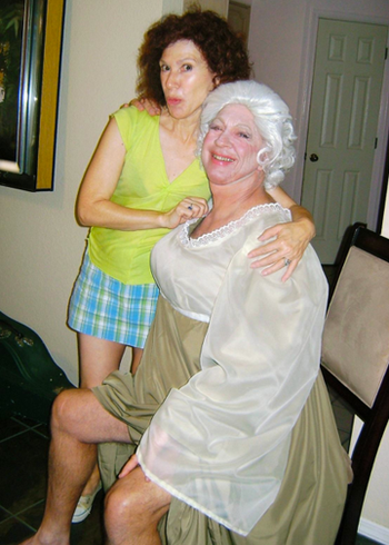 Brandi readying Lady Jane, video shoot August, 2009

